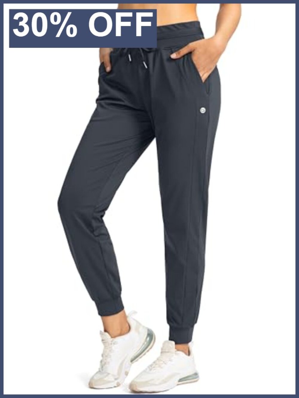 Women's Joggers with Zipper Pockets High Waisted Track Pants